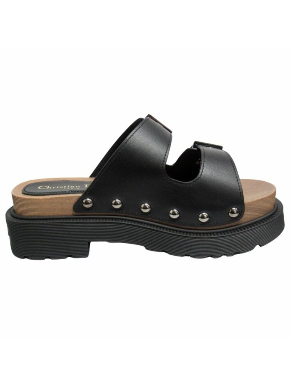 Dior Quake Leather Strap Sandals Shoes 37 Black - Picture 2 of 9